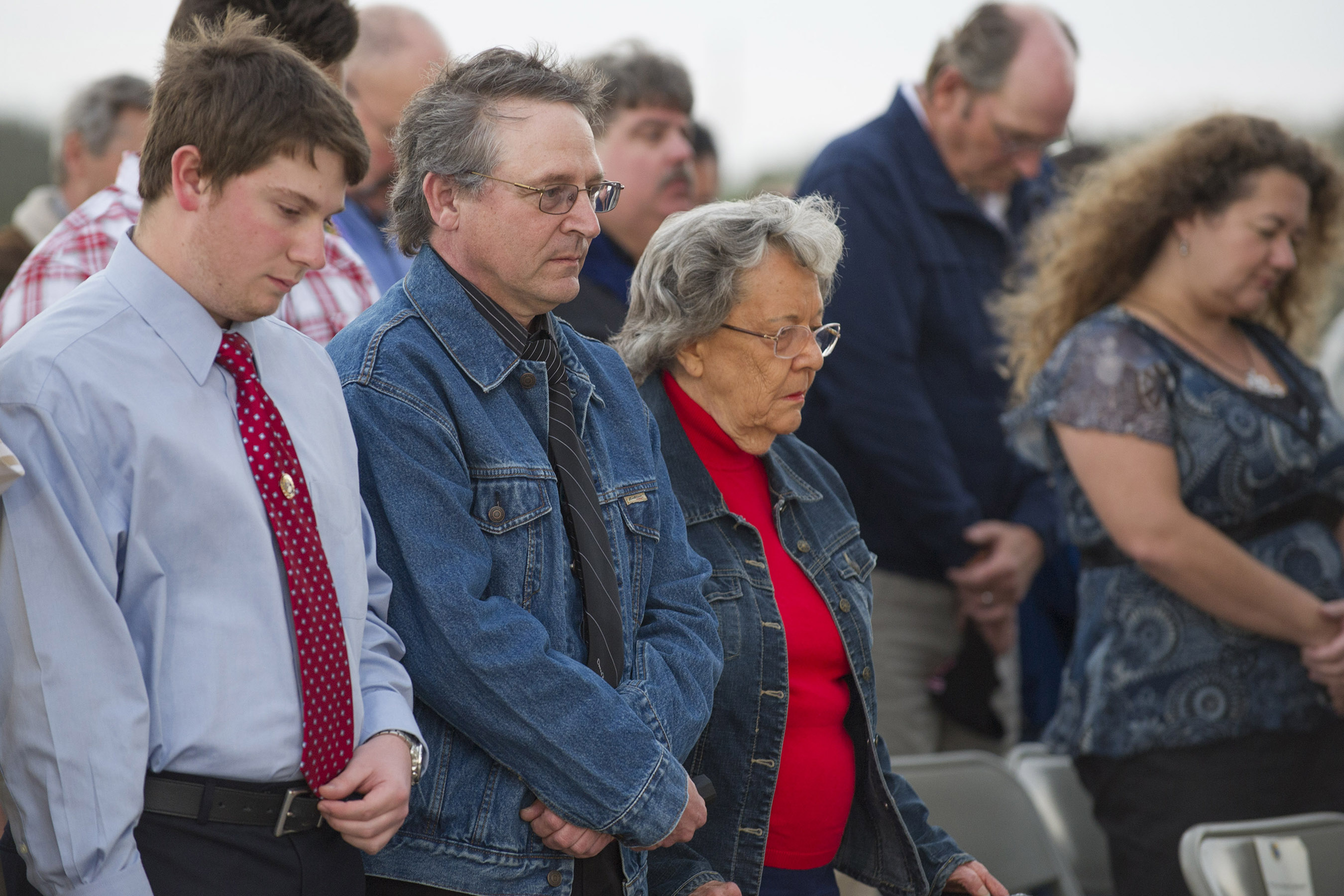 Gus Grissom's grandson, son, and and wife at the 2012 observance of his death. U.S. Air Force Photo/ Matthew Jurgens 