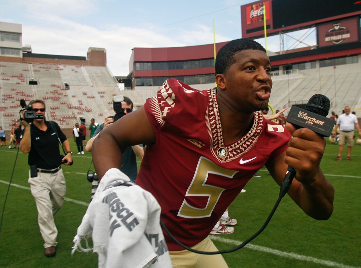 Jameis Winston, shown earlier this summer at the Florida State football squad media day.  Photo: Tony Gutierrez/ Associated Press.