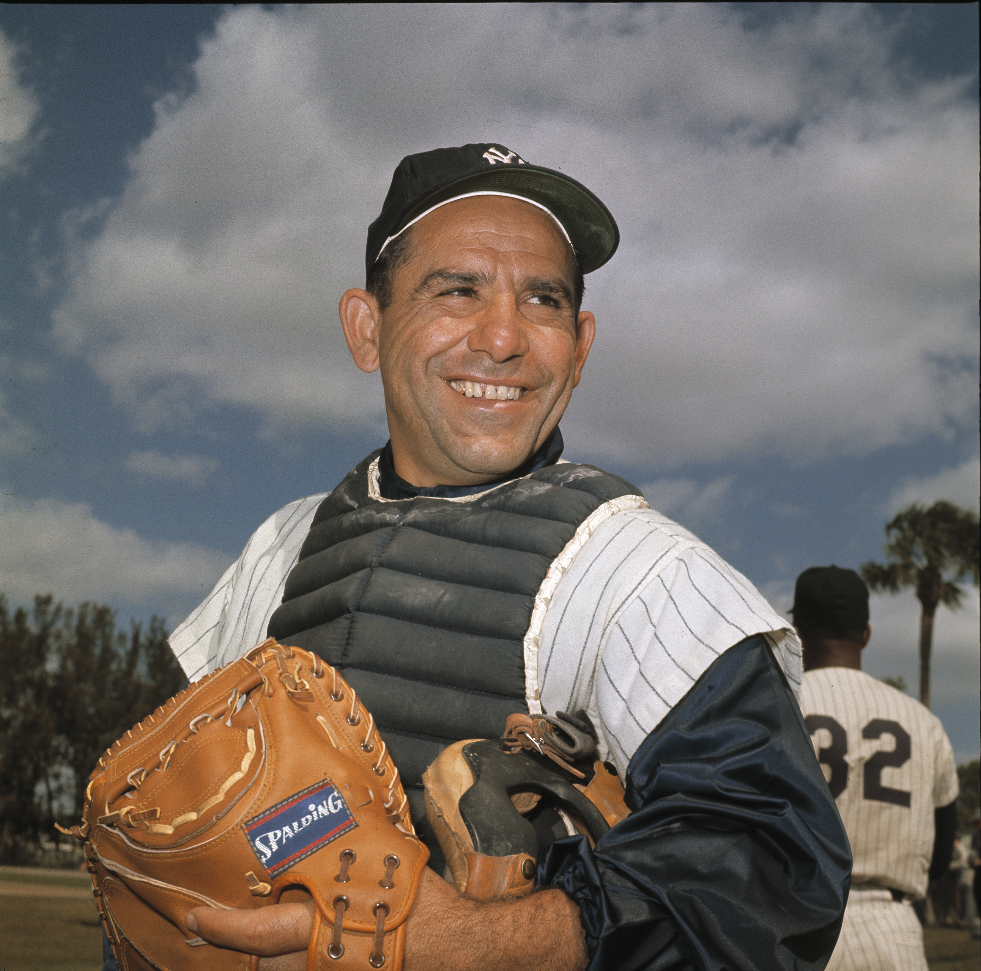 File-New York Yankee catcher Yogi Berra poses at spring training in Florida, in an undated file photo. Berra, the Yankees Hall of Fame catcher has died. He was 90. (AP Photo/File)