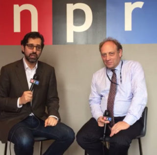NPR media correspondent David Folkenflik, left, and NPR  NPR senior vice president of news Michael Oreskes, right.