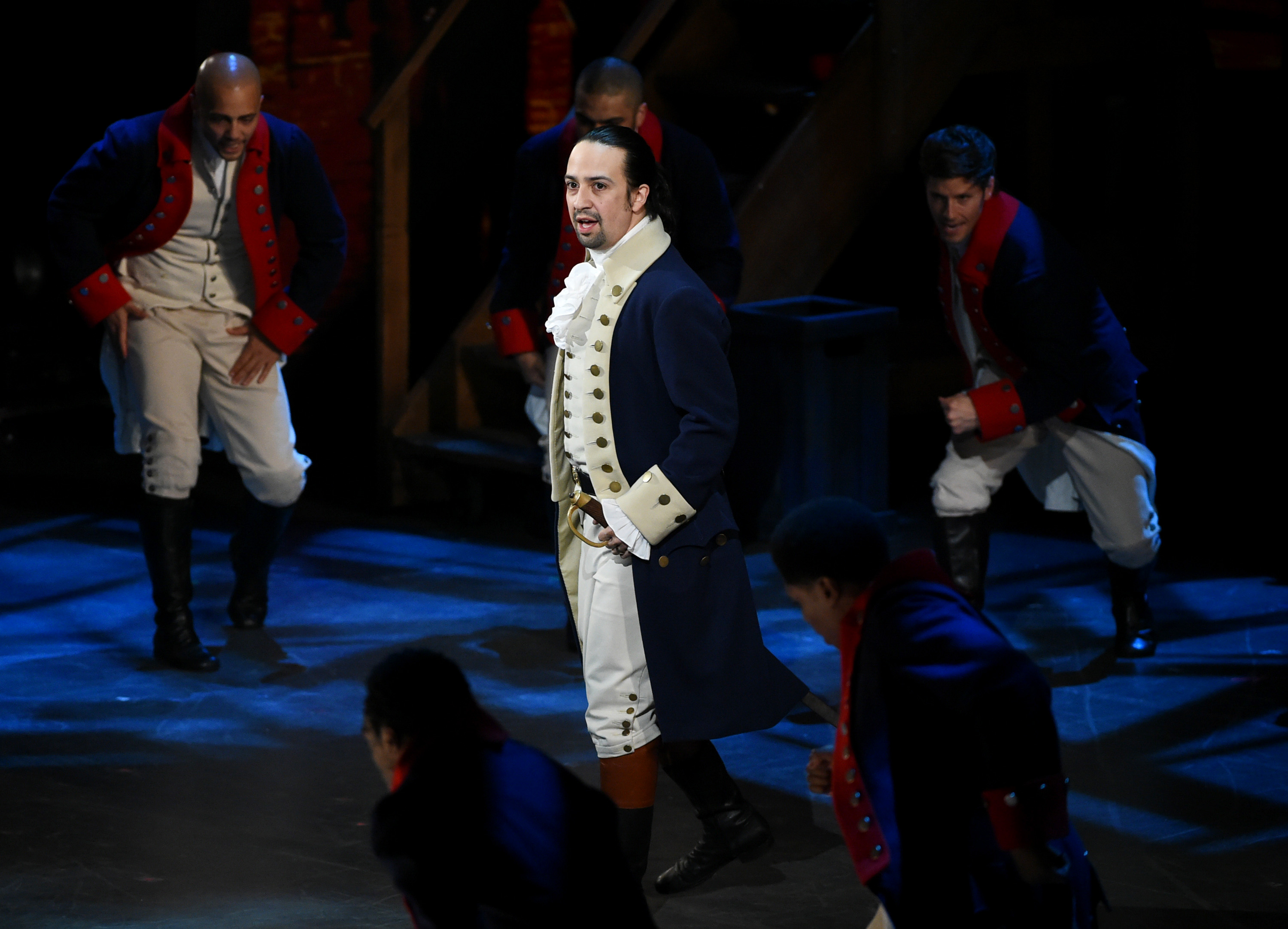 Actor Lin- Manuel Miranda of "Hamilton" performs at the Tony Awards at the Beacon Theatre on Sunday, June 12, 2016, in New York. (Photo by Evan Agostini/Invision/AP)