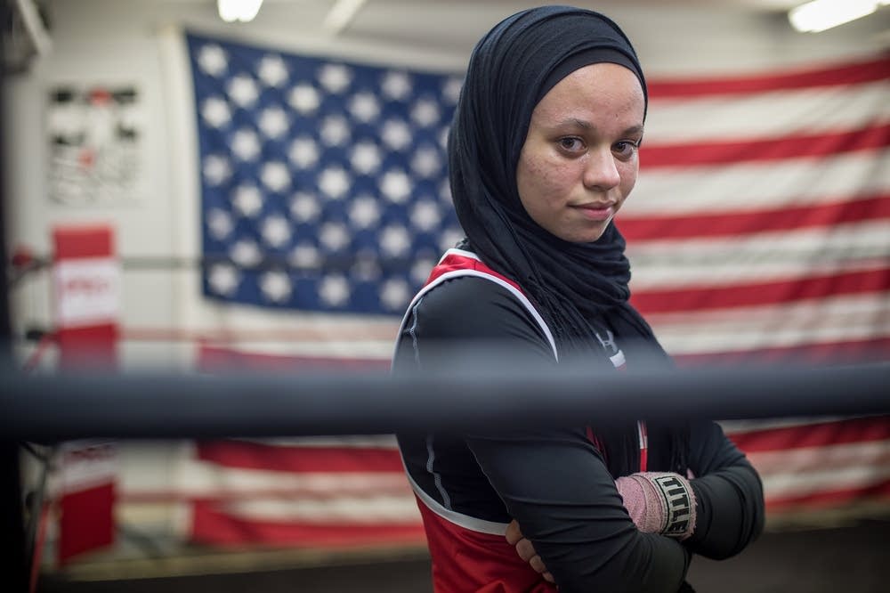 Amaiya Zafar loves boxing, but officials say international rules do not allow covering her legs and arms. Caroline Yang for MPR News