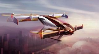 Artist rendering of Airbus flying car.  Courtesy of Airbus.