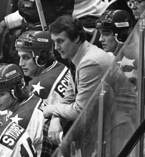  In this Feb. 22, 1980 file photo, USA coach Herb Brooks, center, looks on from the bench during the closing minutes of the semifinal game against the USSR at the 1980 Winter Olympic Games in Lake Placid, N.Y. (AP Photo, File)